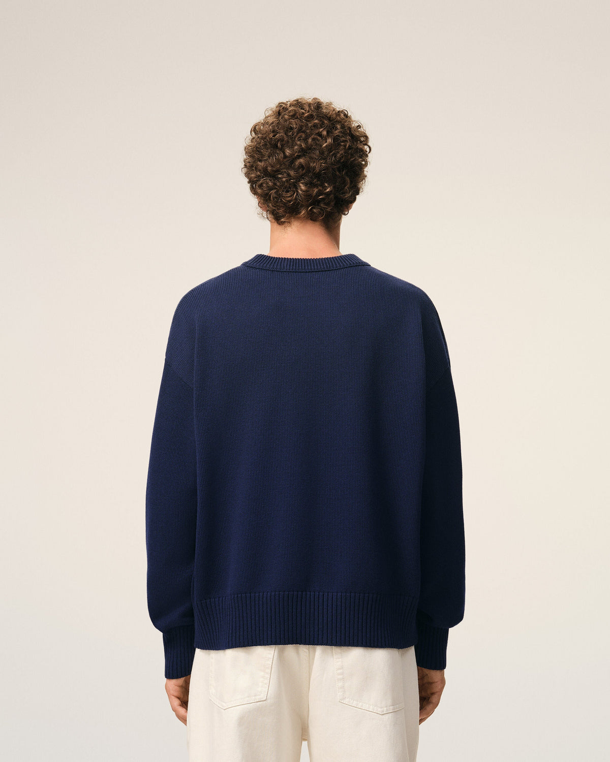 Blue Wool And Cotton Crewneck Ami De Coeur Sweater