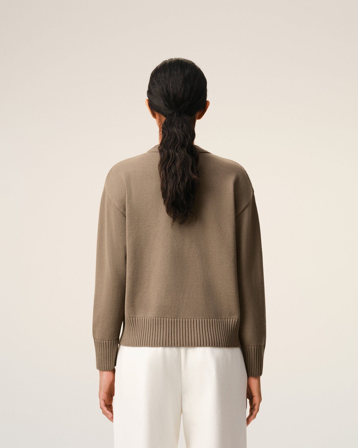 Beige Wool And Cotton Crewneck Ami De Coeur Sweater