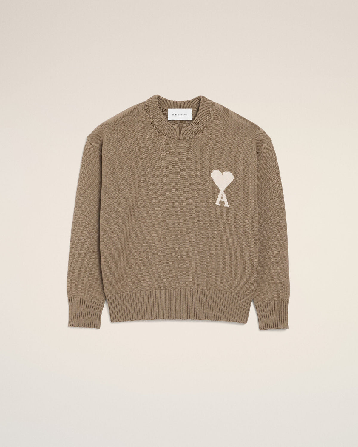 Beige Wool And Cotton Crewneck Ami De Coeur Sweater