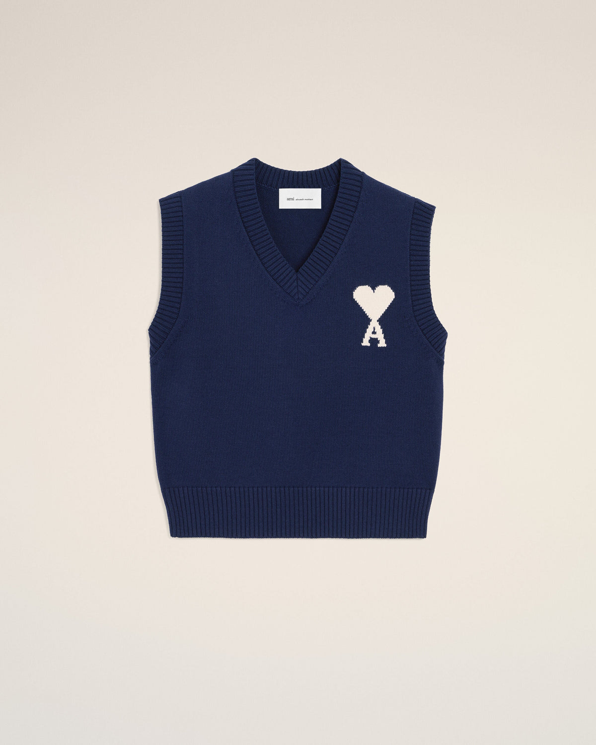 Blue Wool And Cotton Sleeveless Ami De Coeur Sweater