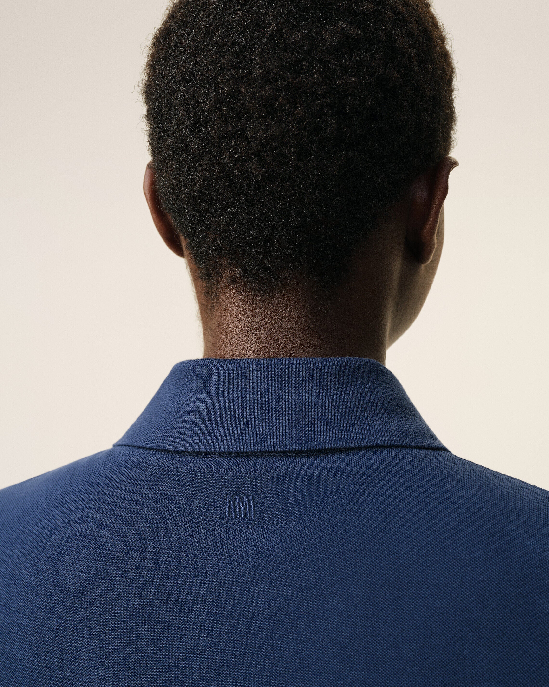 Blue Cotton Ami De Coeur Knitted Patch Polo