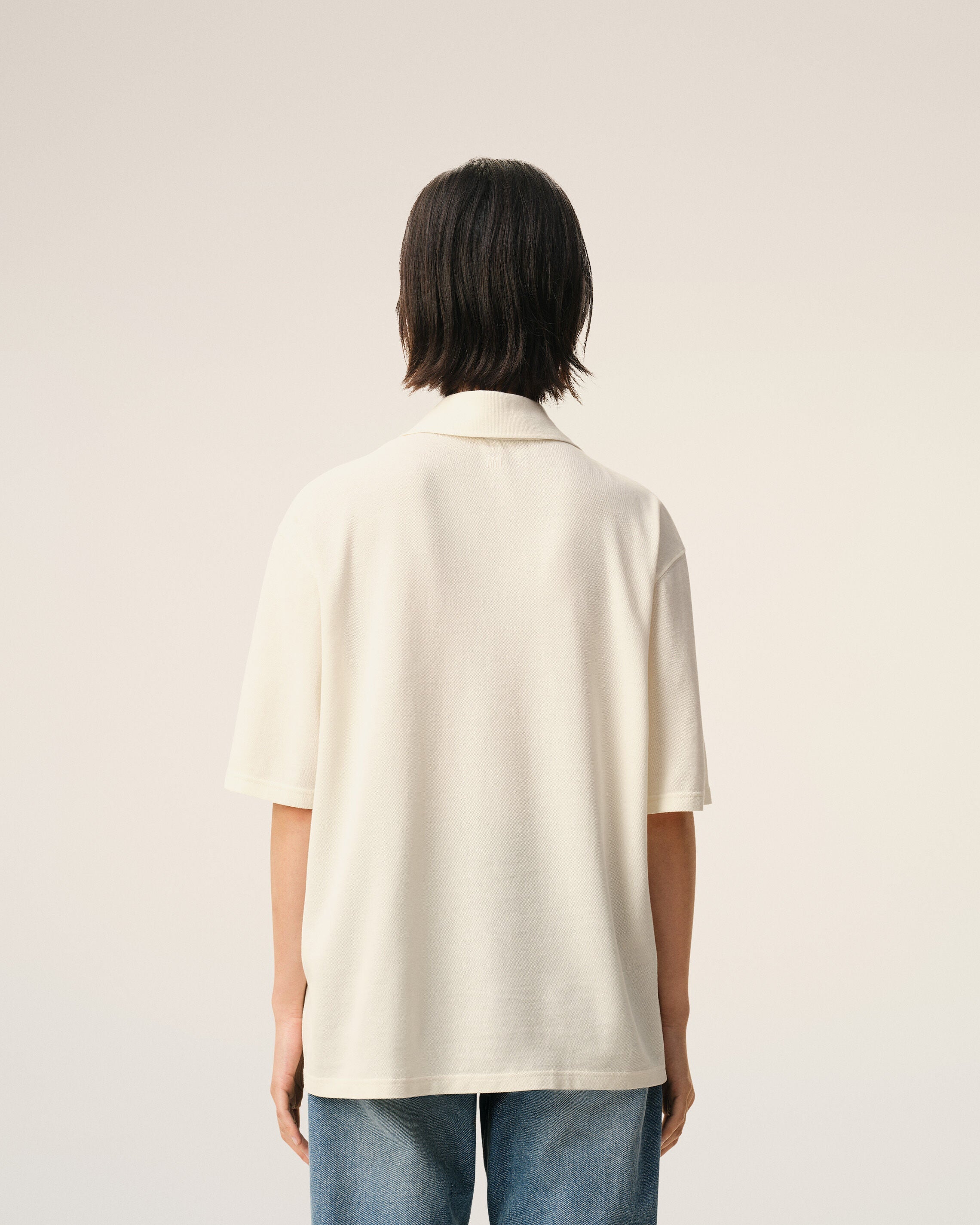 White Cotton Ami De Coeur Knitted Patch Polo