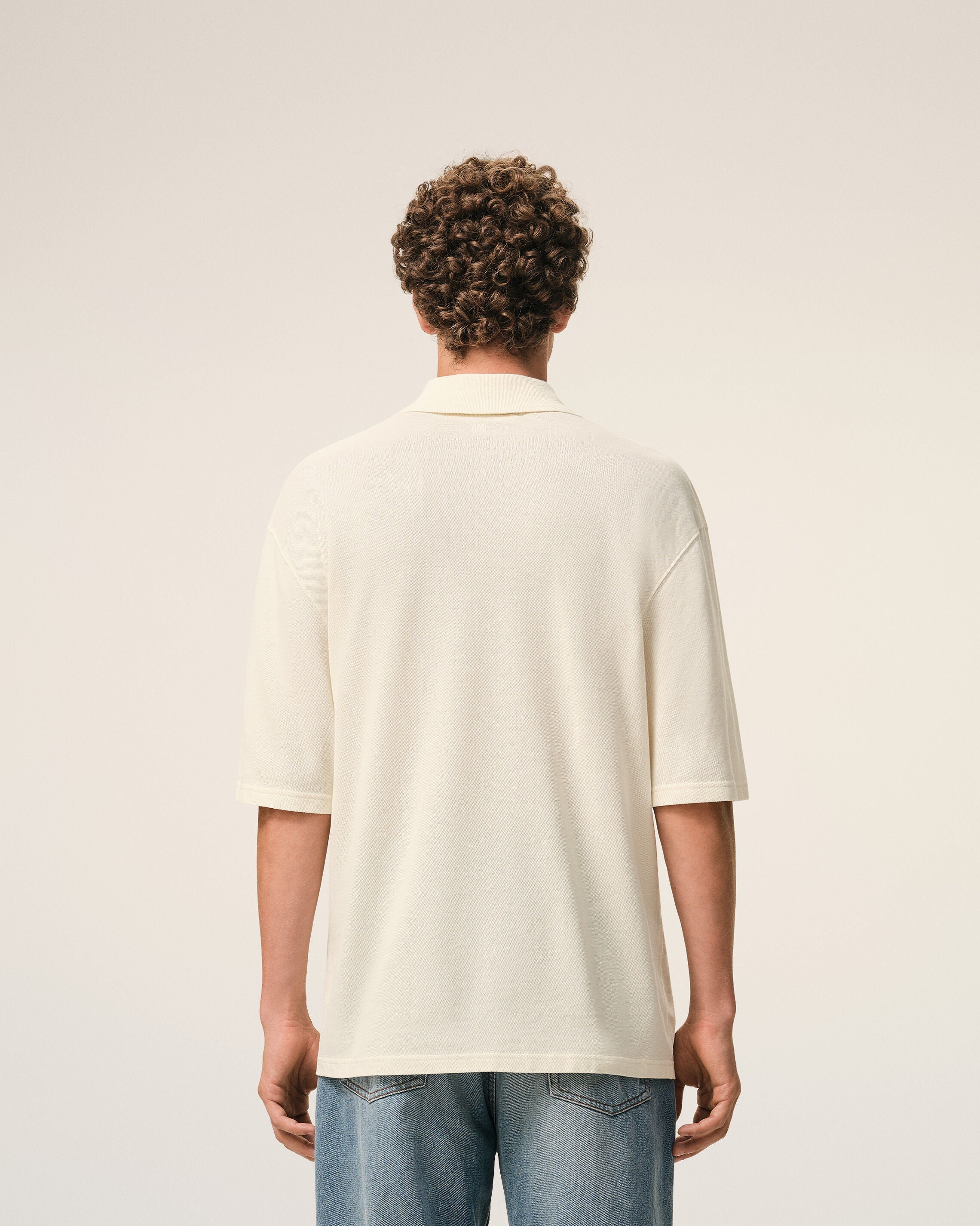 White Cotton Ami De Coeur Knitted Patch Polo
