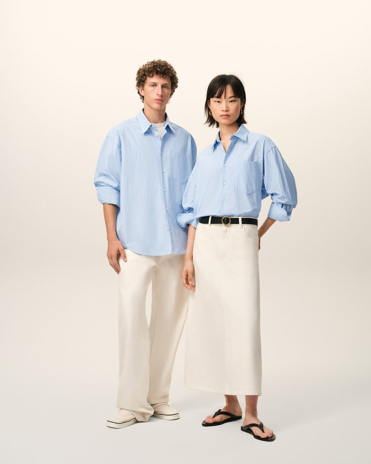 Blue Cotton Long Sleeve Ami De Coeur Boxy Shirt