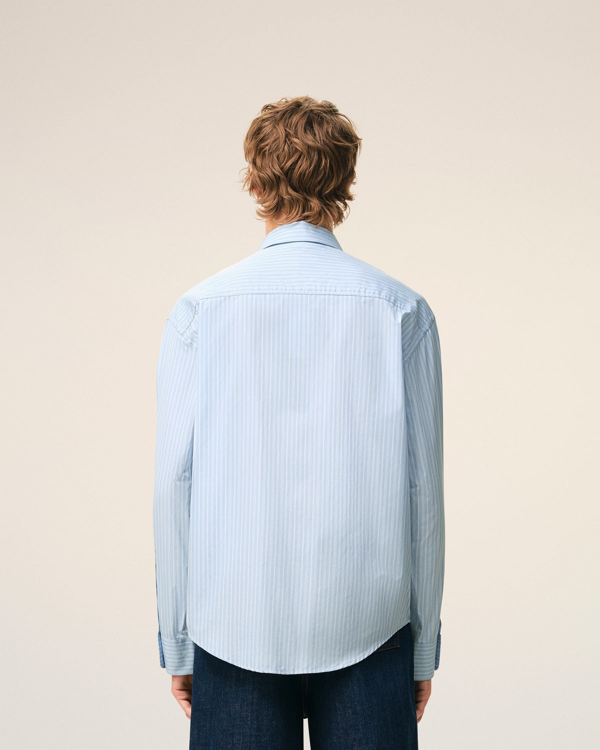 Blue Cotton Long Sleeve Ami De Coeur Boxy Shirt