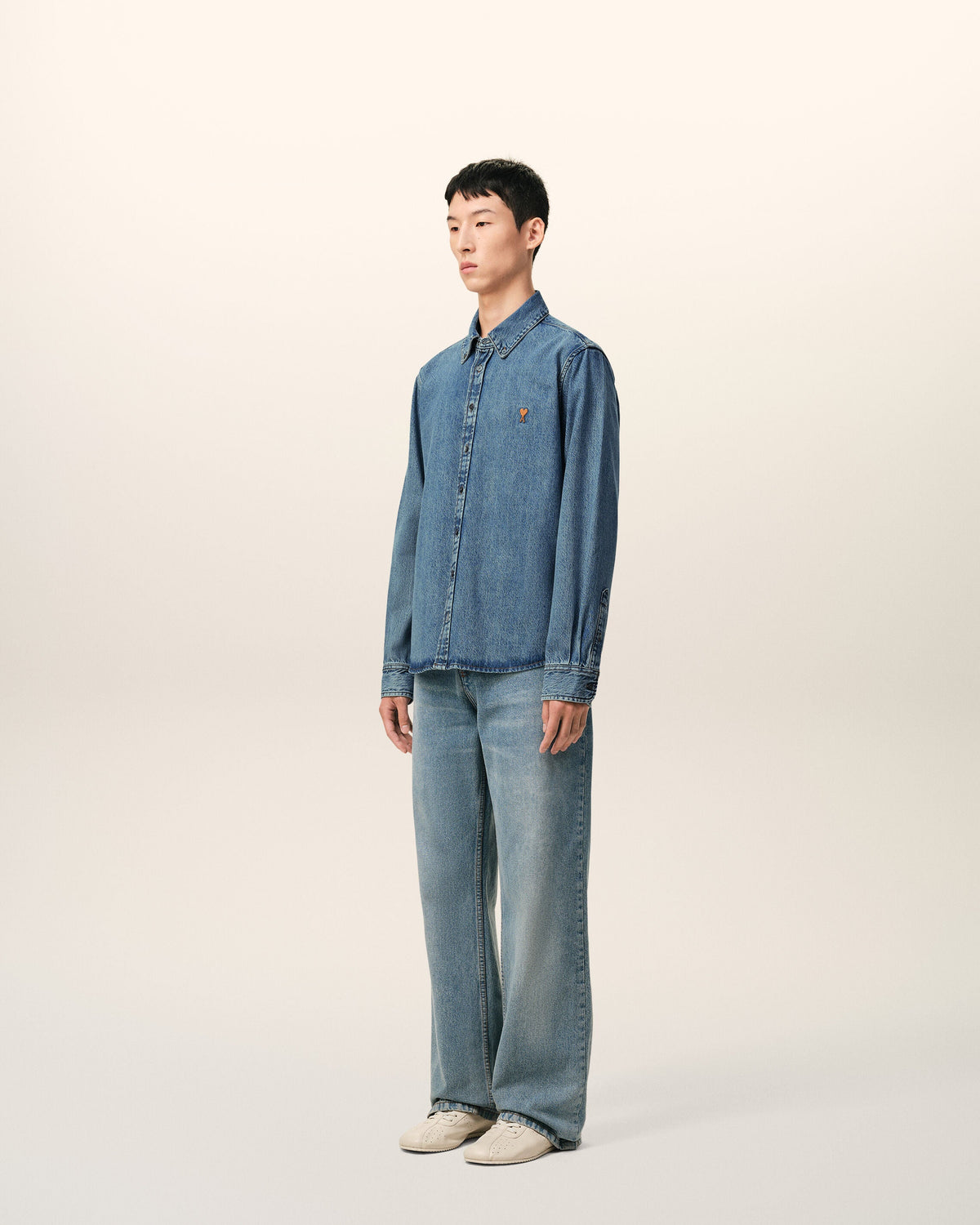 Blue Denim Cotton Ami De Coeur Shirt