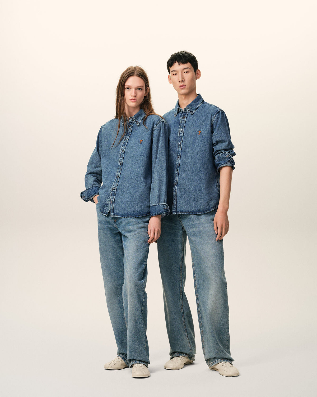 Blue Denim Cotton Ami De Coeur Shirt