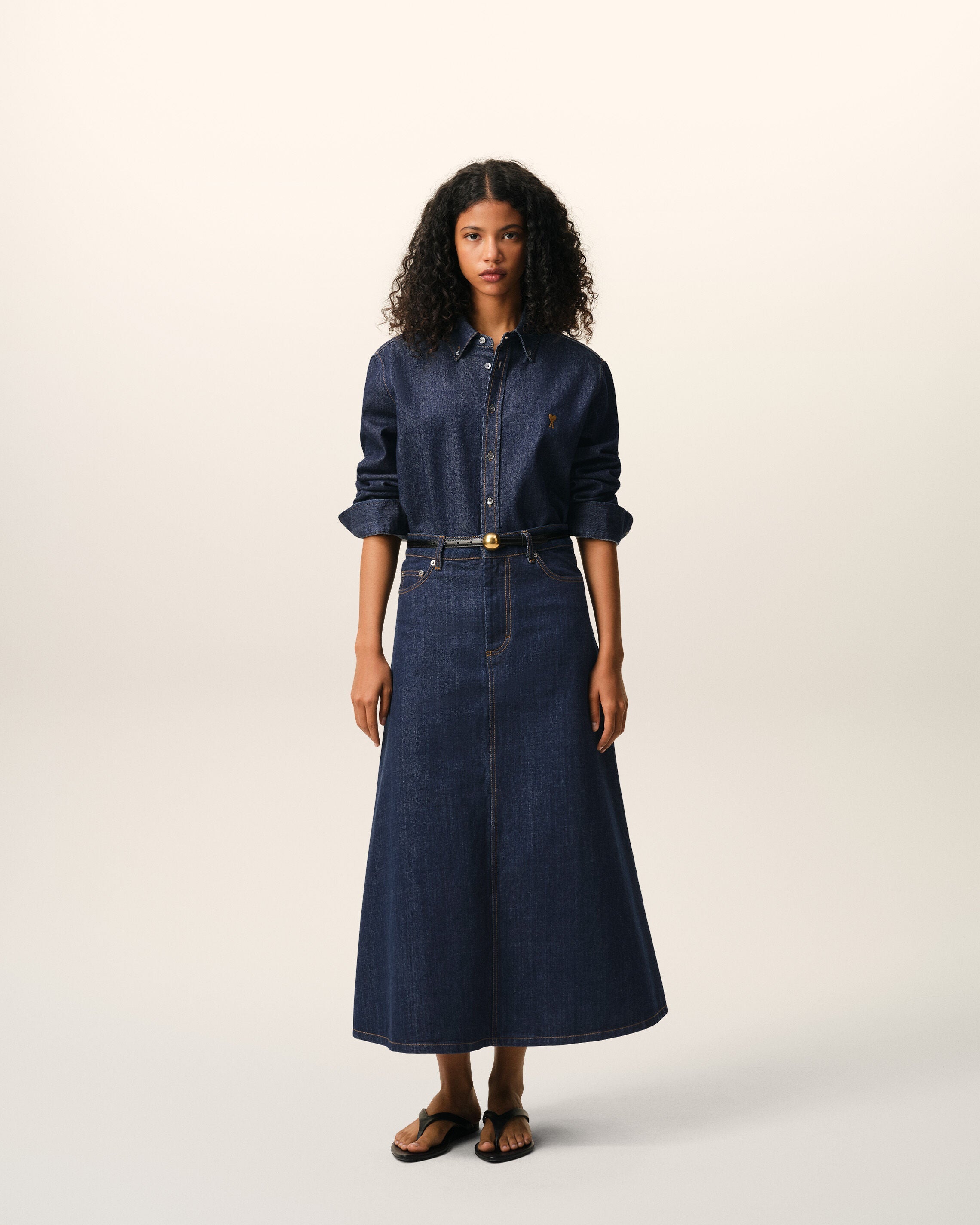 Blue Denim Cotton Ami De Coeur Shirt