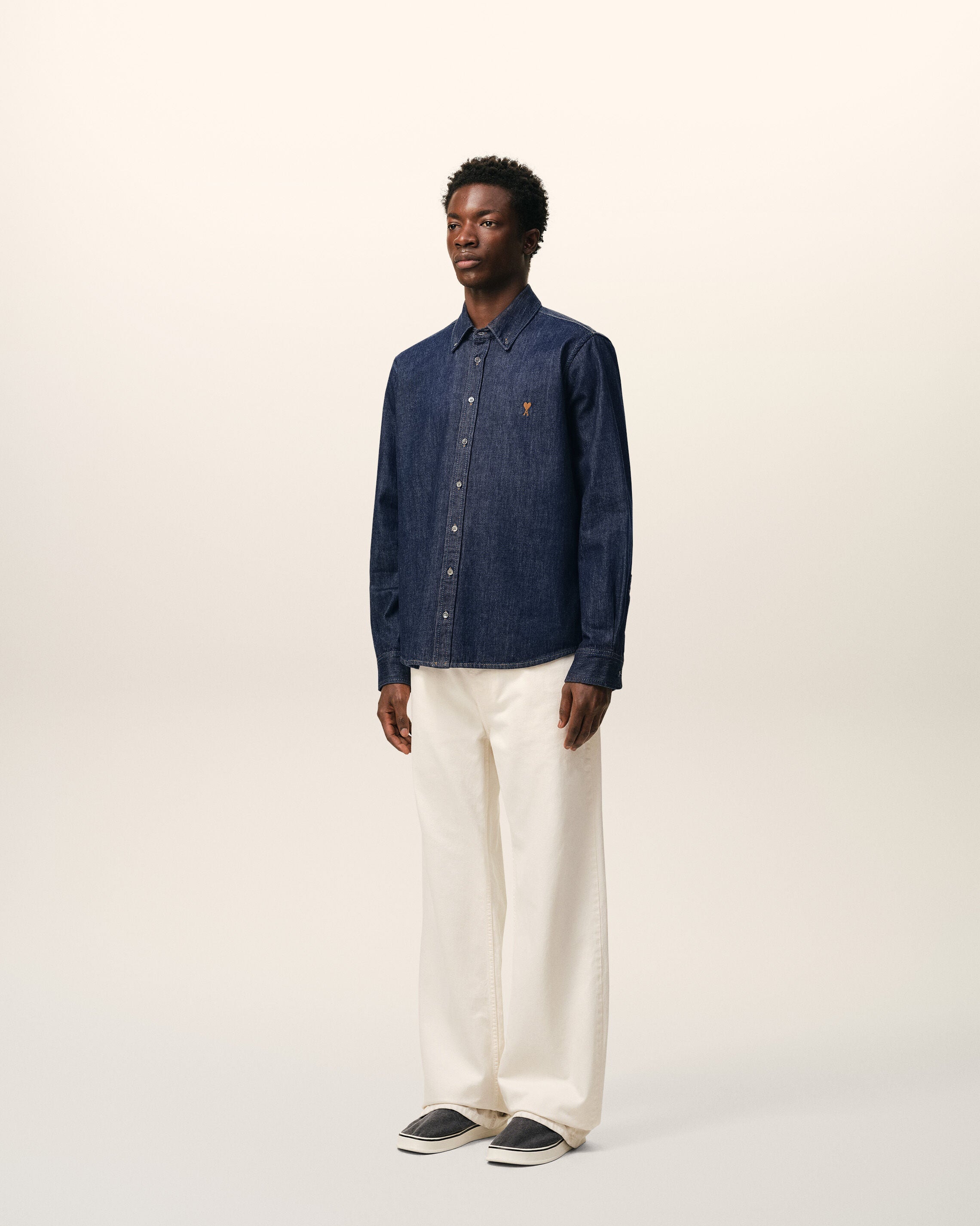 Blue Denim Cotton Ami De Coeur Shirt