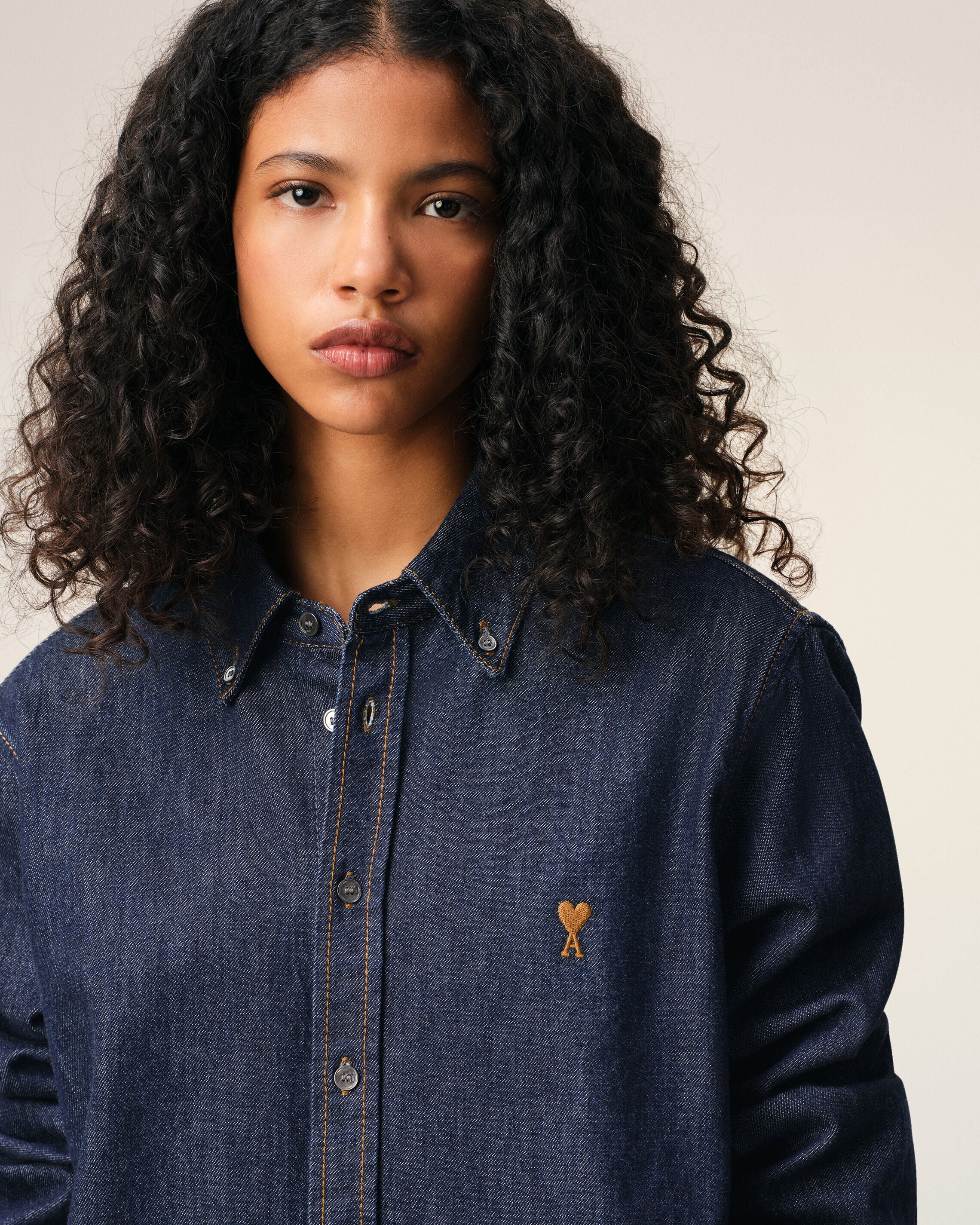 Blue Denim Cotton Ami De Coeur Shirt
