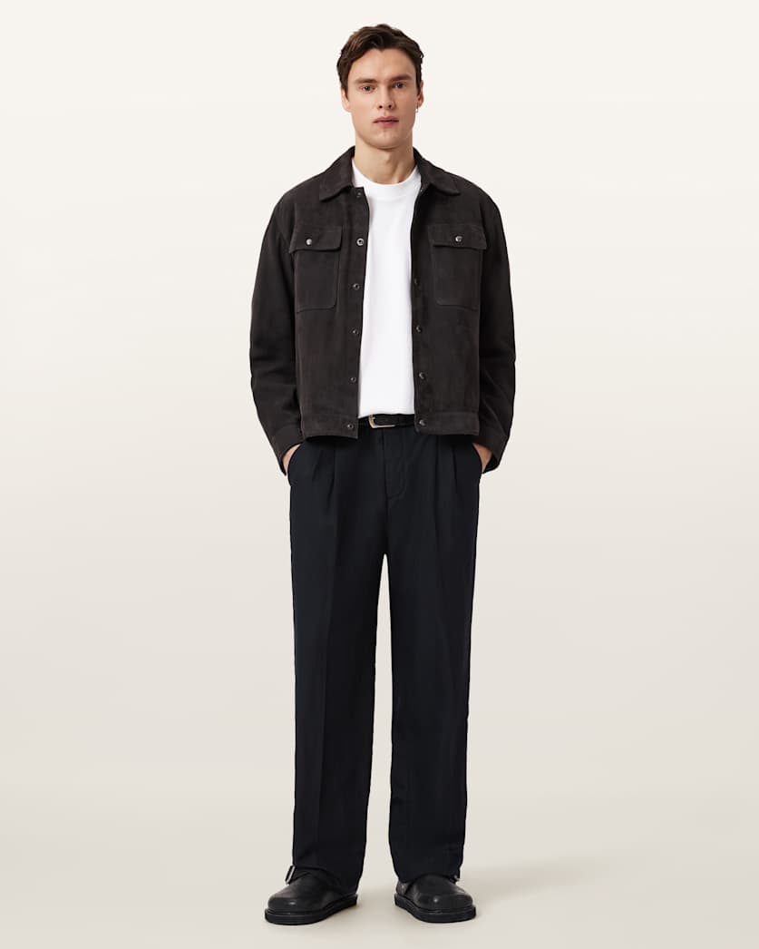 AllSaints Roland Straight Leg Pants Faded Black