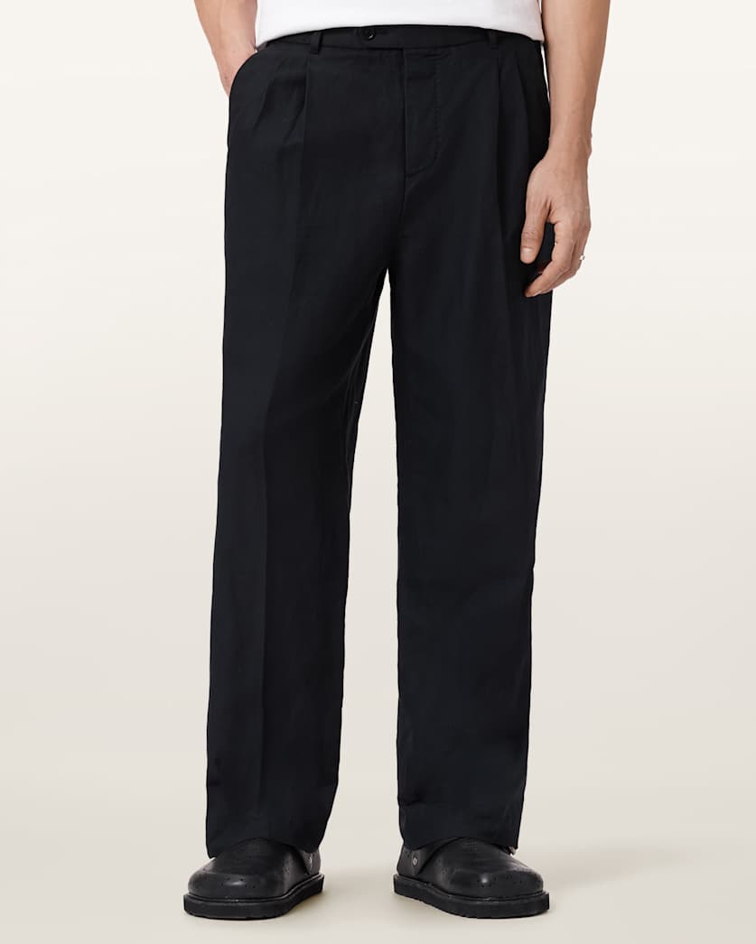 AllSaints Roland Straight Leg Pants Faded Black