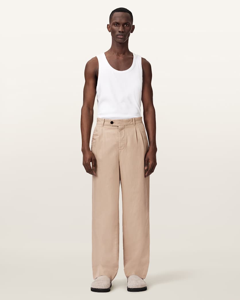 AllSaints Roland Straight Leg Pants Faded Black