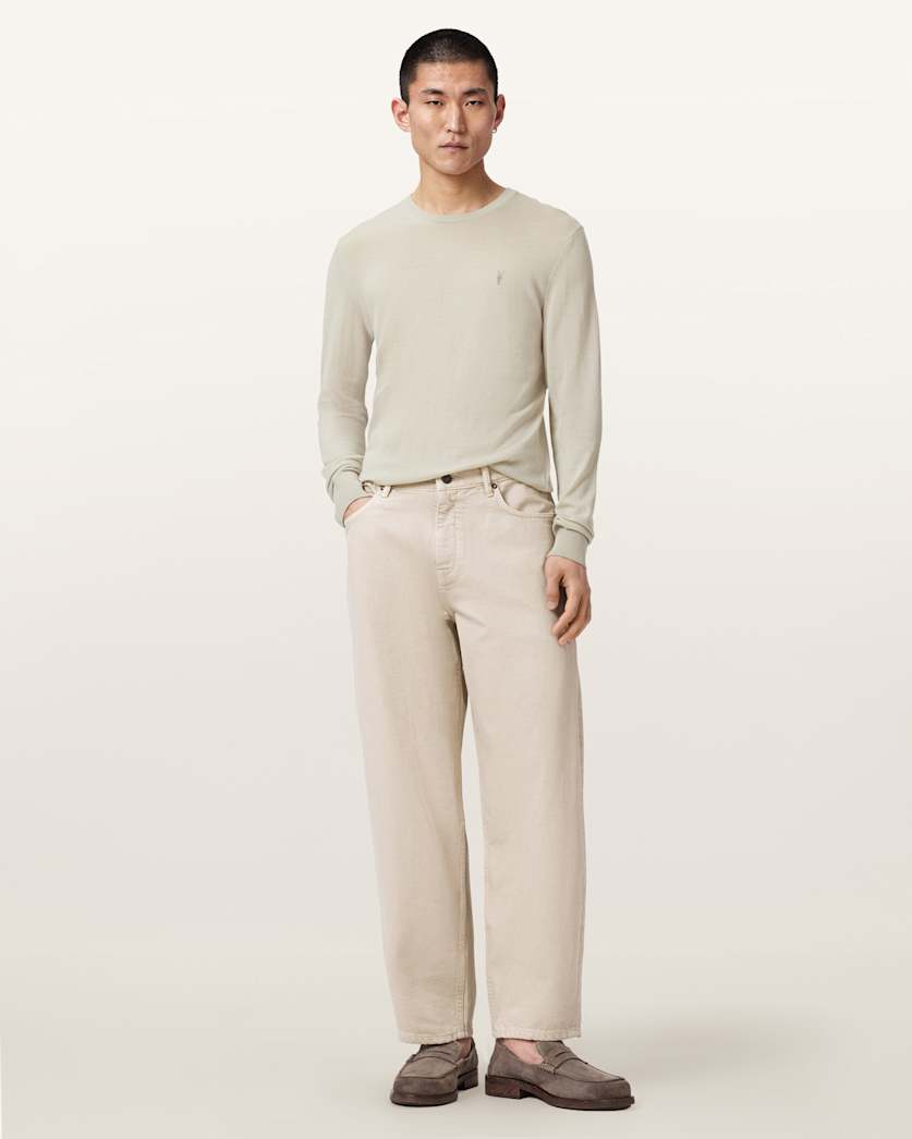 AllSaints Mode Merino Crew Neck Ramskull Sweater Powdered Green