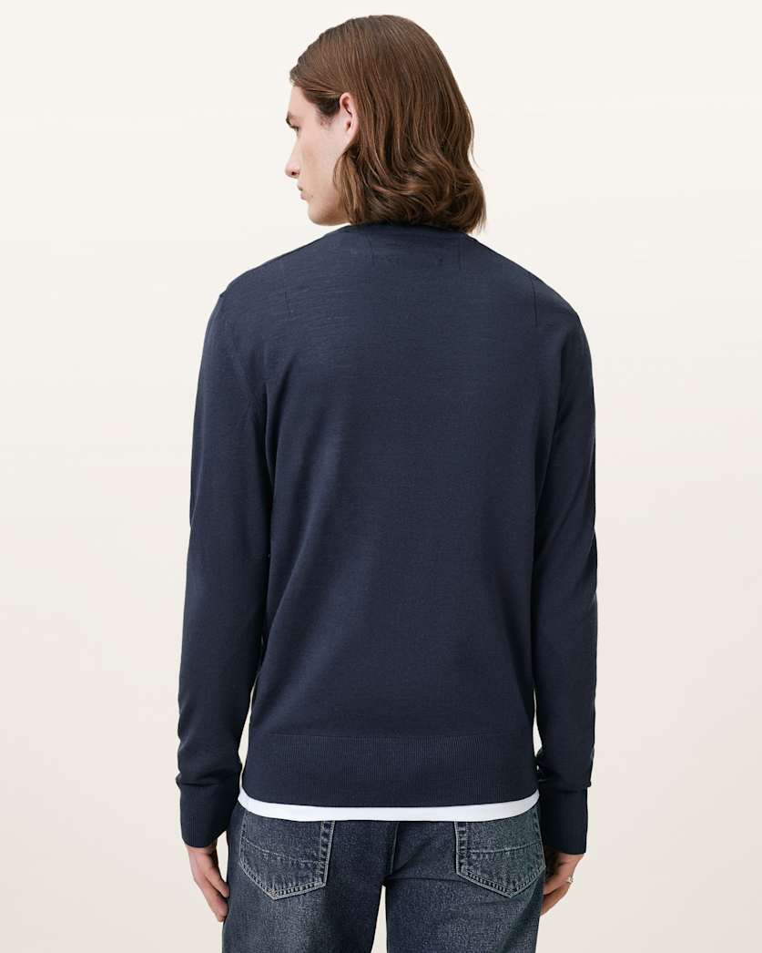 AllSaints Mode Merino Crew Neck Ramskull Sweater Powdered Green