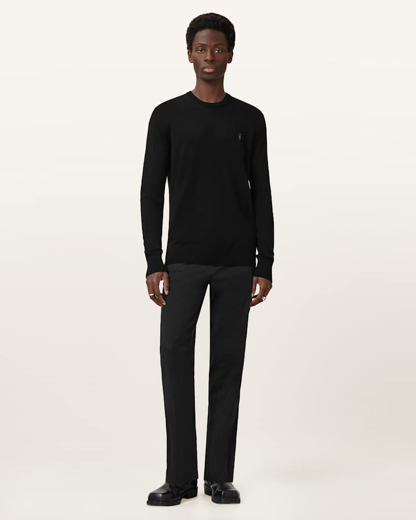 AllSaints Mode Merino Crew Neck Ramskull Sweater Powdered Green