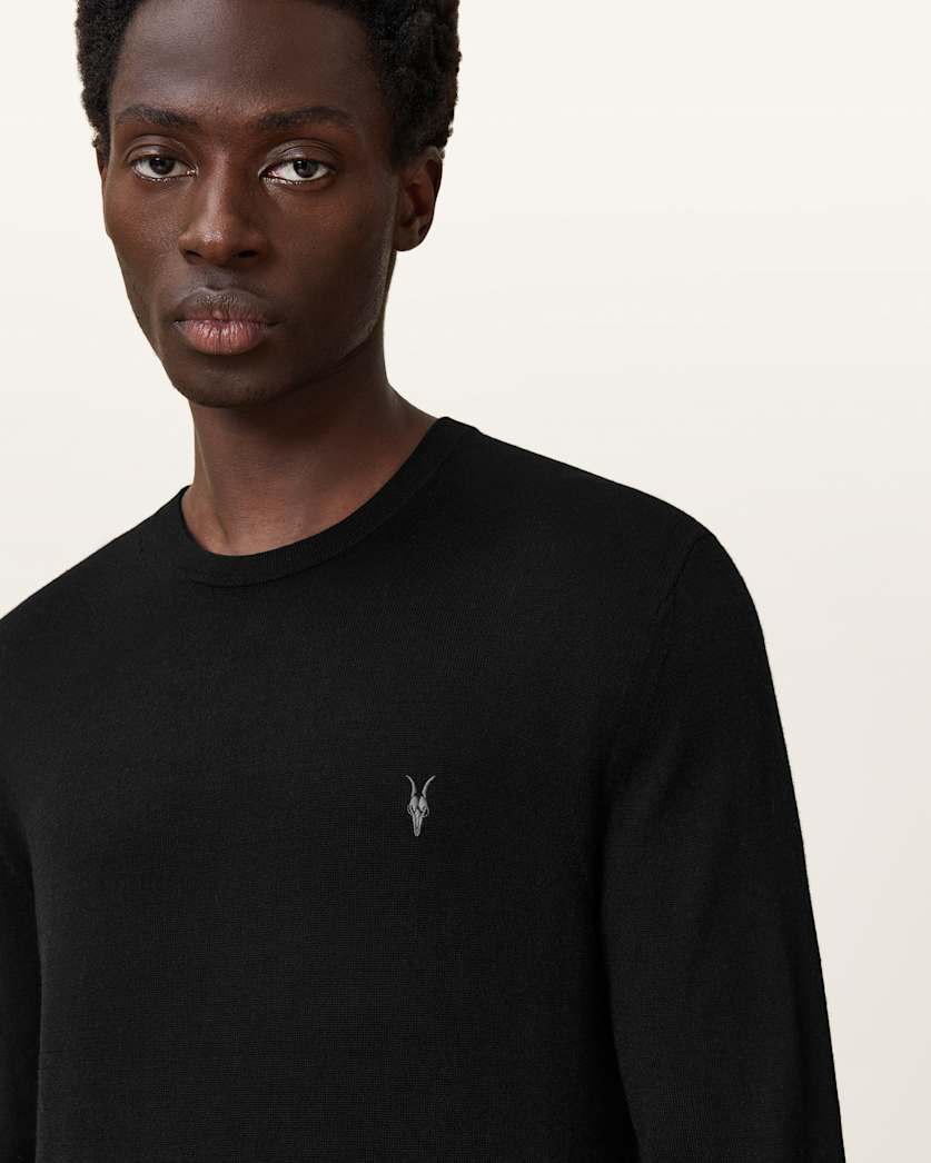 AllSaints Mode Merino Crew Neck Ramskull Sweater Powdered Green