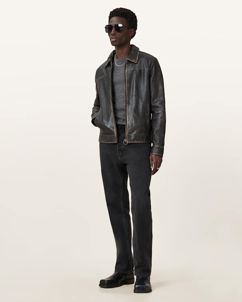 AllSaints Mode Merino Crew Neck Ramskull Sweater Powdered Green