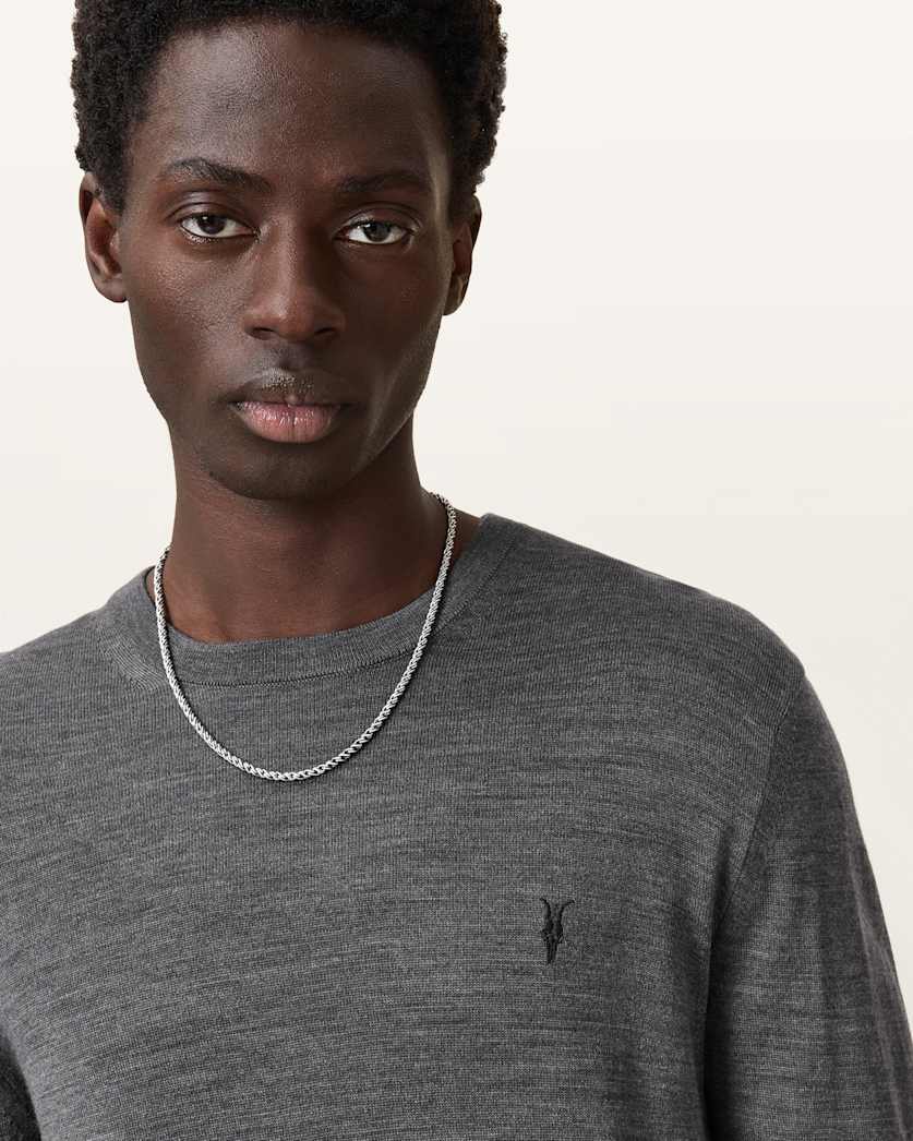 AllSaints Mode Merino Crew Neck Ramskull Sweater Powdered Green