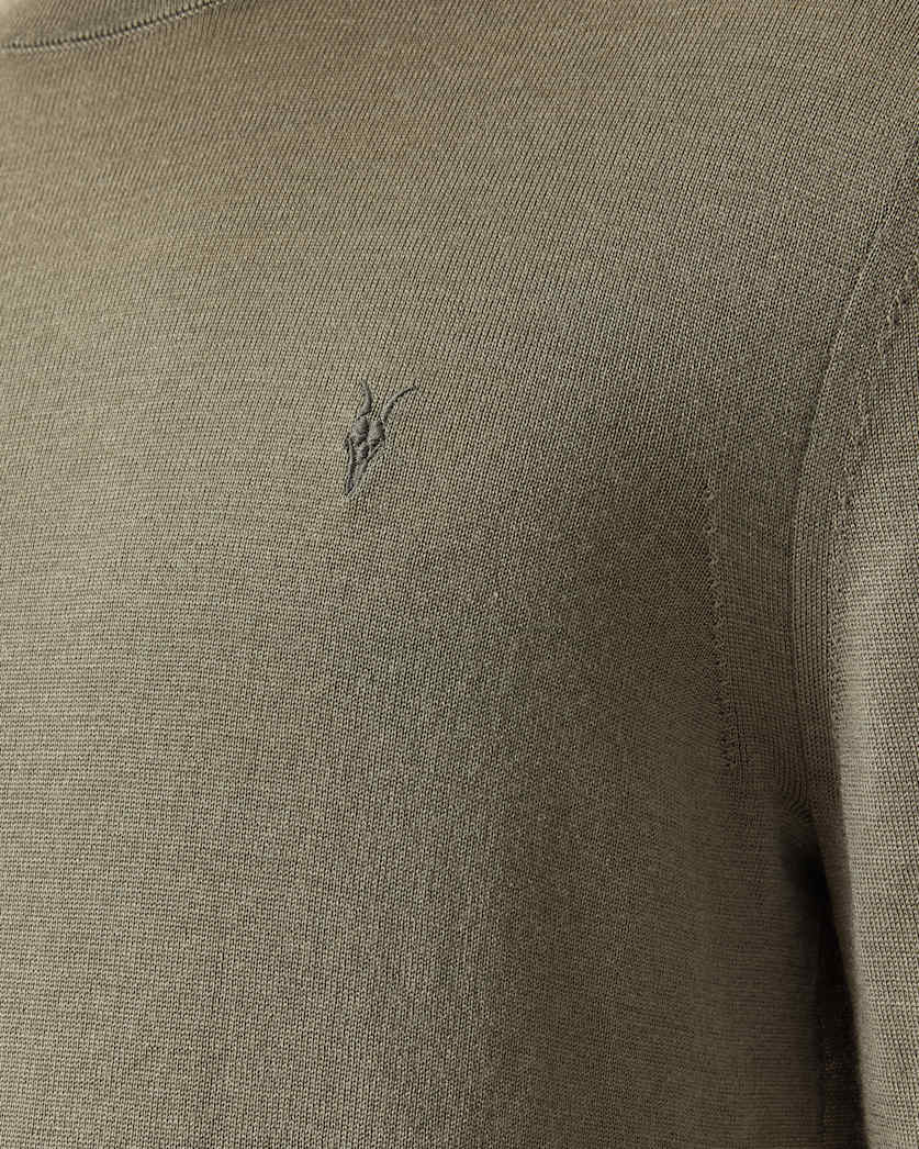 AllSaints Mode Merino Crew Neck Ramskull Sweater Powdered Green