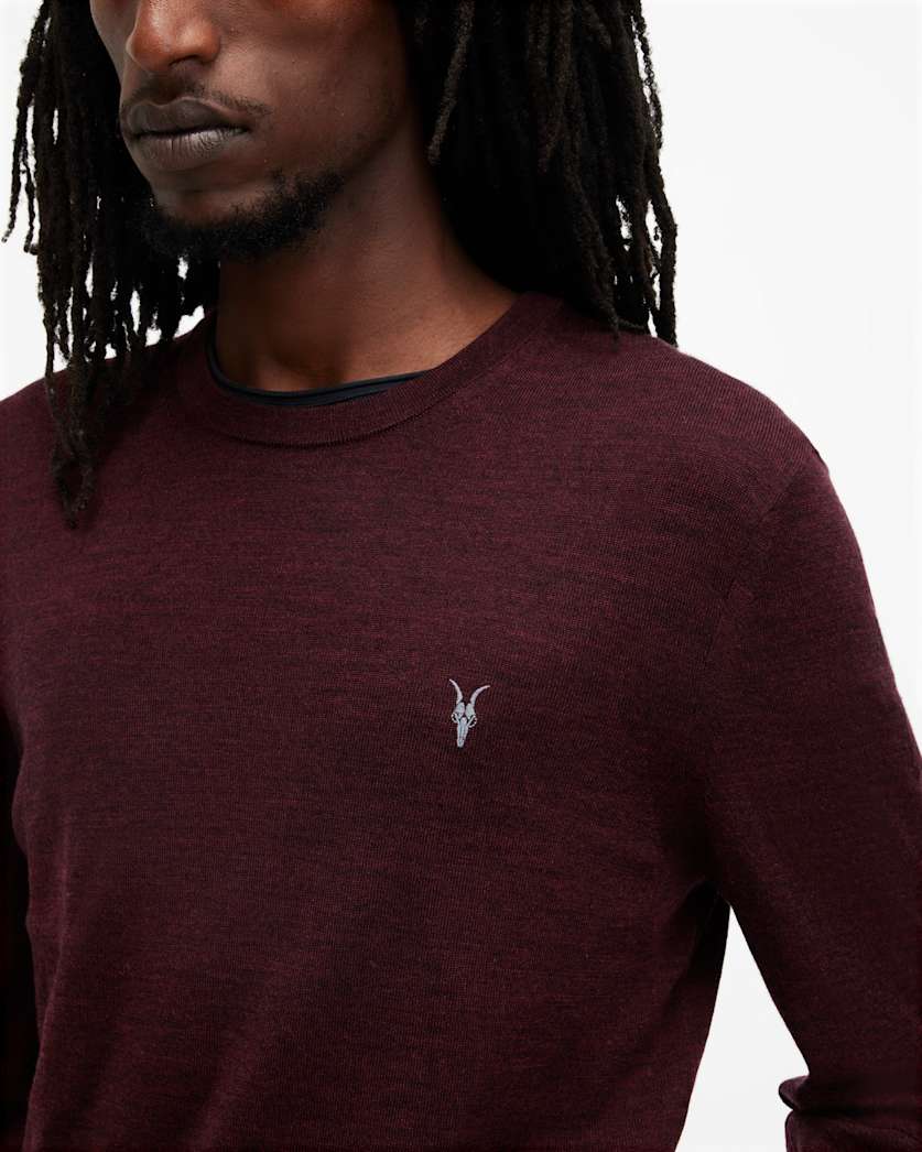 AllSaints Mode Merino Crew Neck Ramskull Sweater Powdered Green