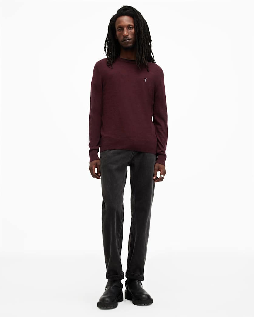 AllSaints Mode Merino Crew Neck Ramskull Sweater Powdered Green