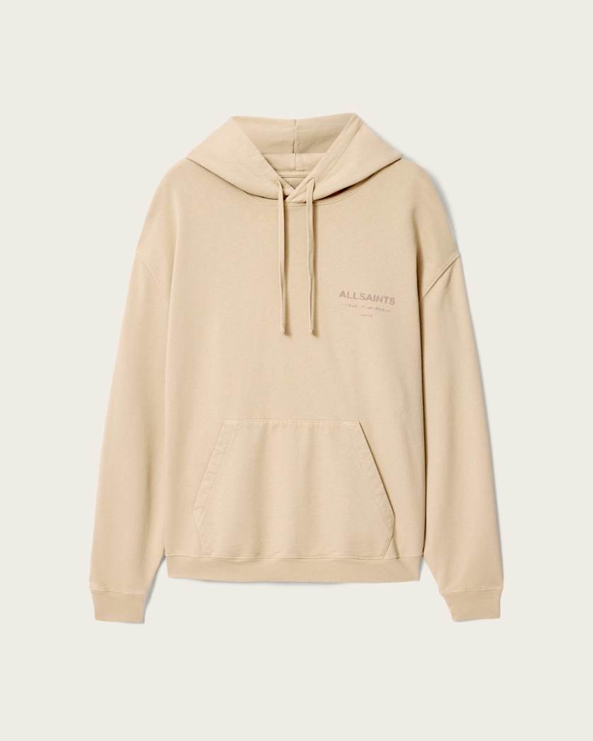 AllSaints Xander Long Sleeve Cotton Hoodie Sunset Brown