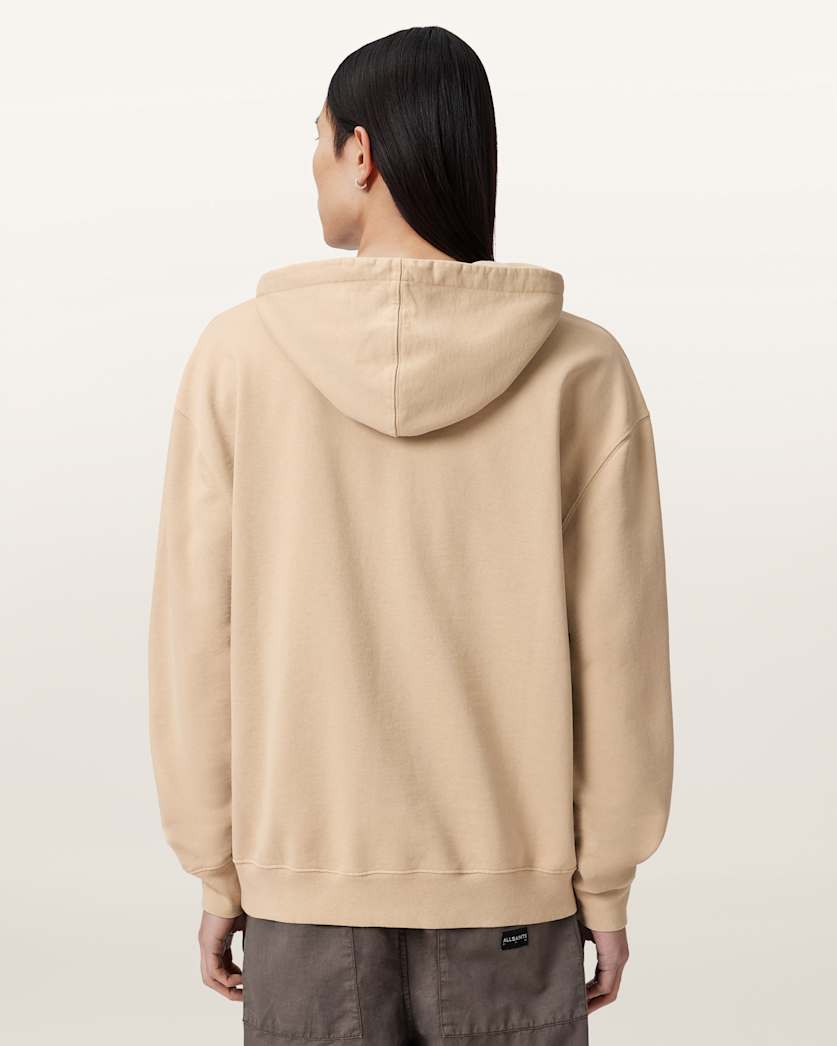 AllSaints Xander Long Sleeve Cotton Hoodie Sunset Brown