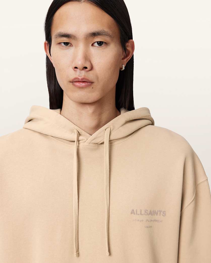 AllSaints Xander Long Sleeve Cotton Hoodie Sunset Brown