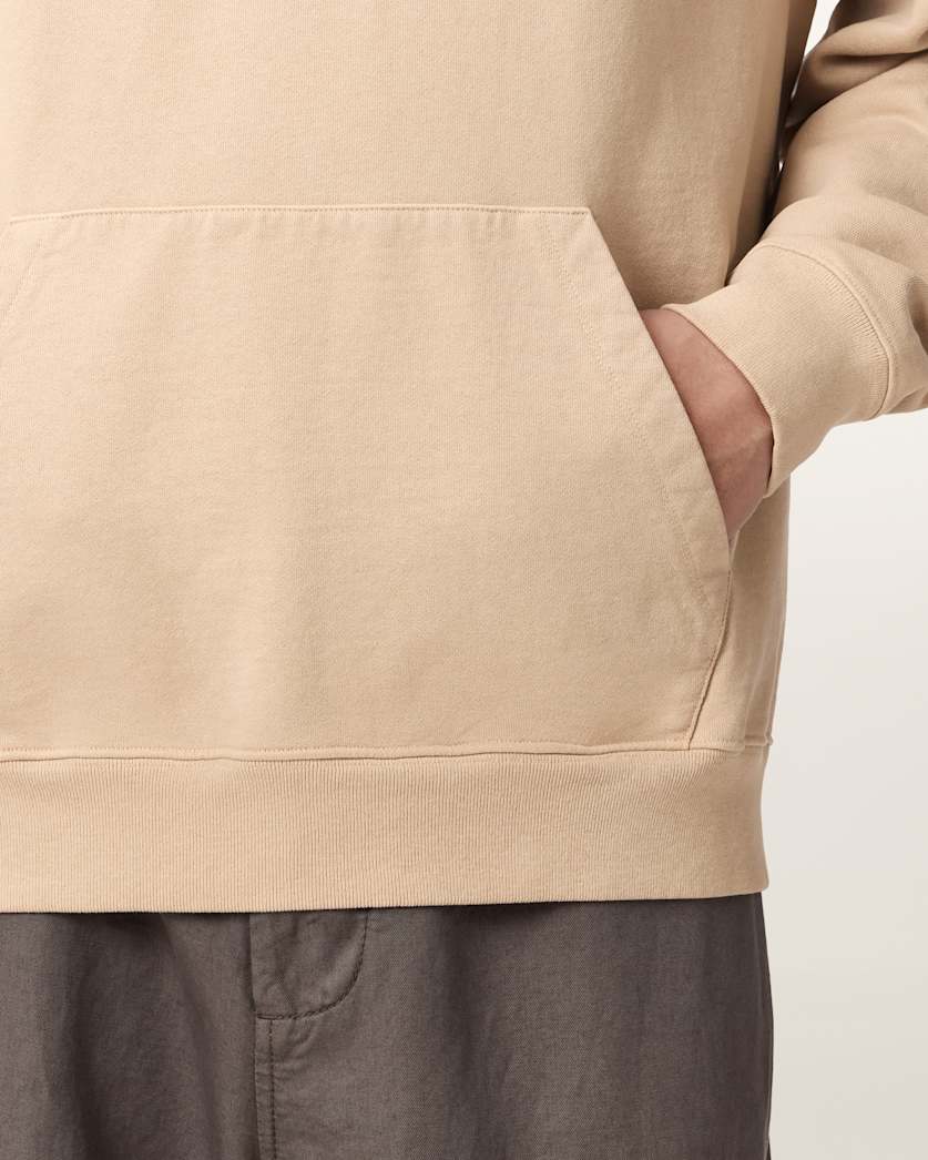 AllSaints Xander Long Sleeve Cotton Hoodie Sunset Brown