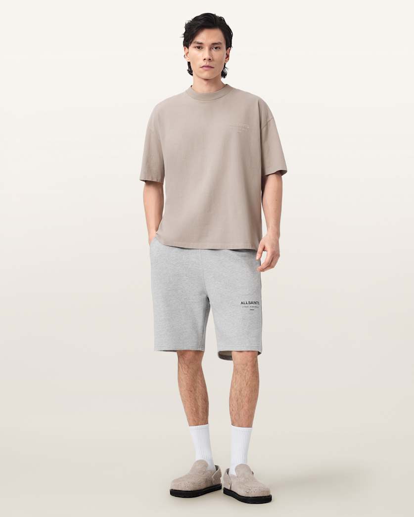 AllSaints Underground Relaxed Fit Sweat Shorts Dark Steel Blue