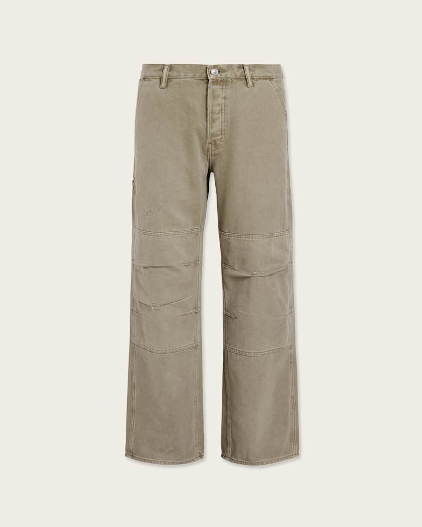 AllSaints Mullen Carpenter Wide Fit Denim Jeans Light Ash Green