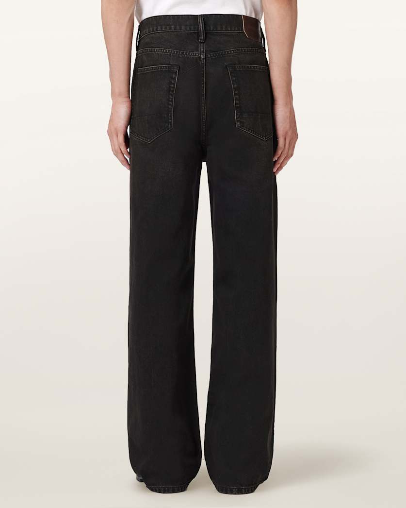 AllSaints Lenny Wide Leg Denim Jeans Overdyed Brown