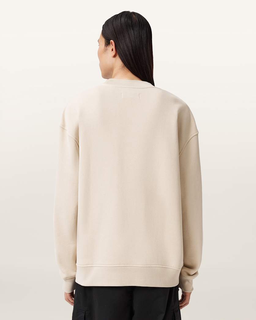 AllSaints Haven Crew Neck Sweatshirt Feather Taupe
