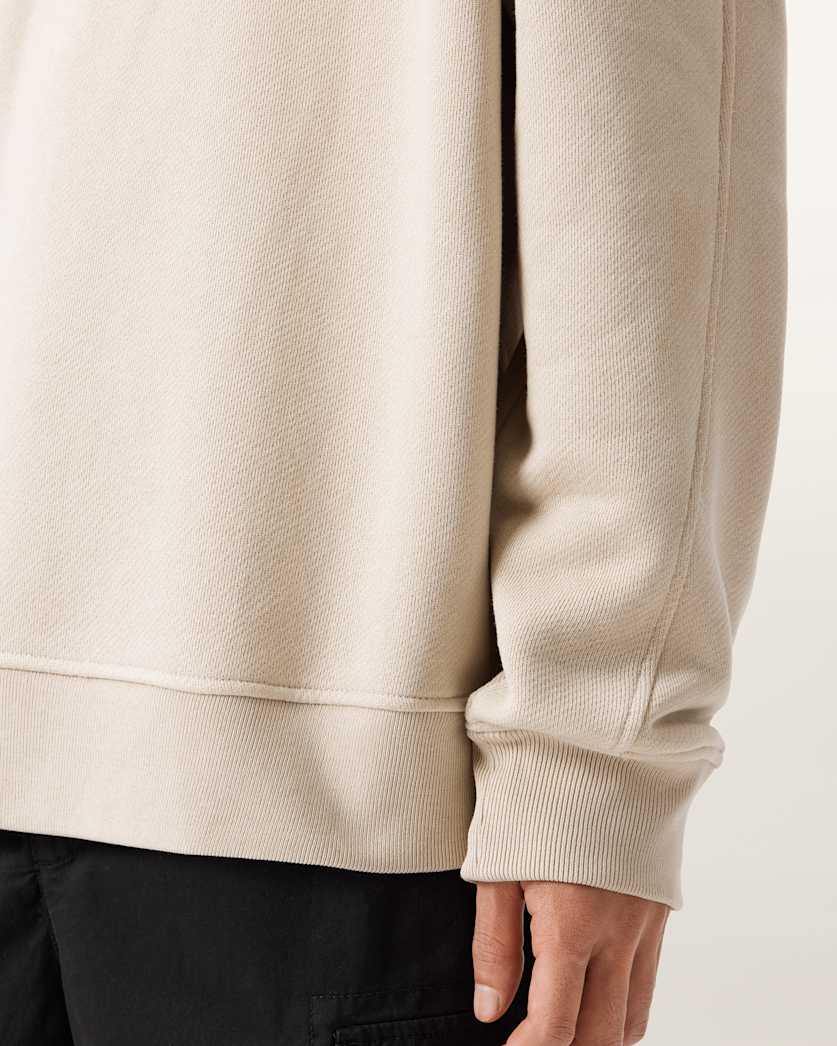 AllSaints Haven Crew Neck Sweatshirt Feather Taupe