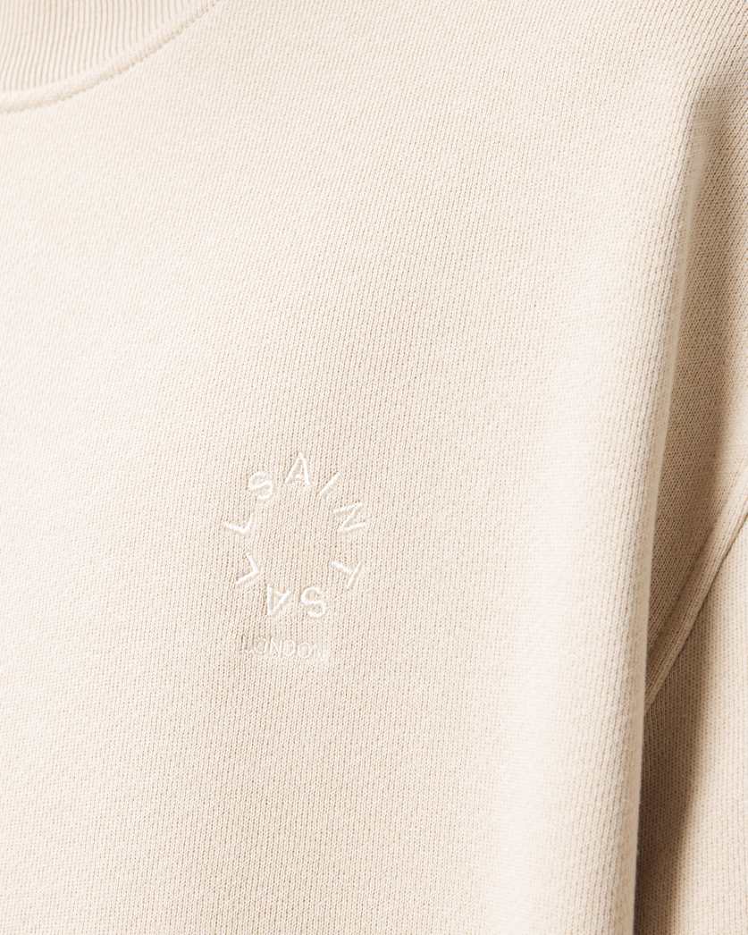 AllSaints Haven Crew Neck Sweatshirt Feather Taupe