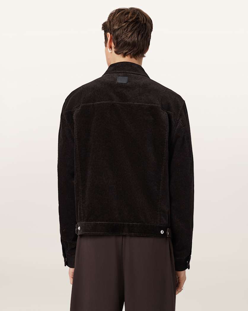 AllSaints Korey Relaxed Fit Cotton Jacket Traverse Brown