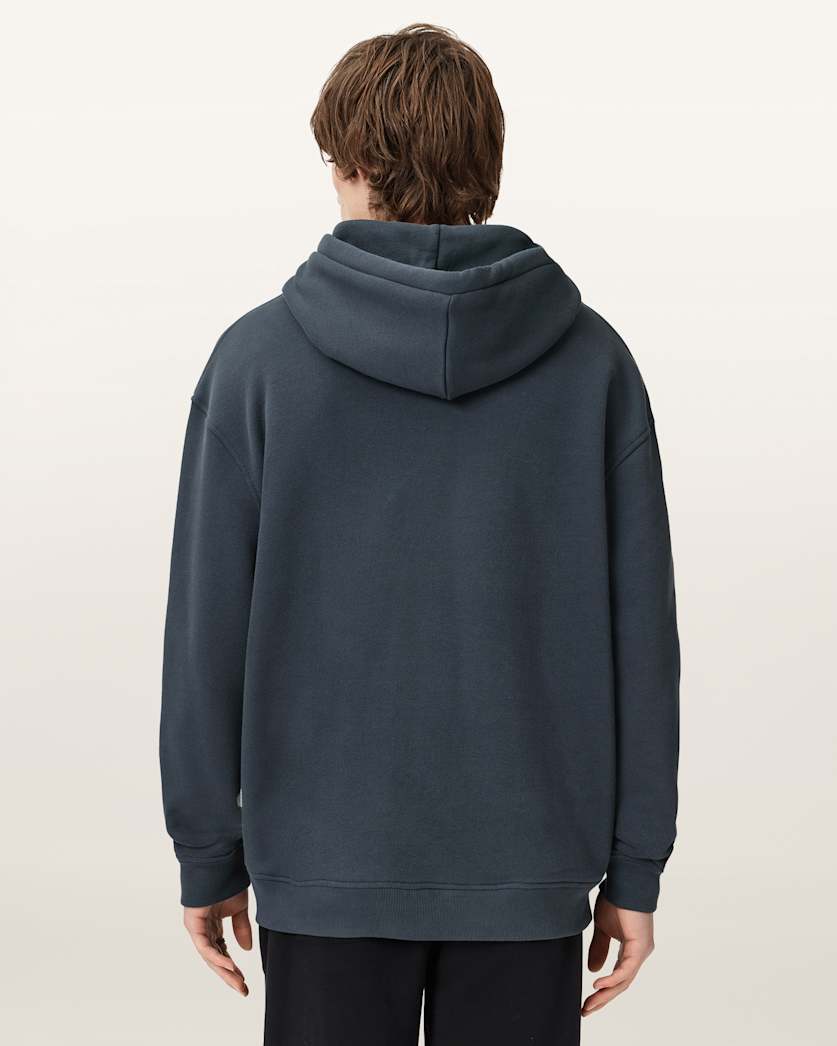 AllSaints Haven Boxy Hoodie Moonstone Blue