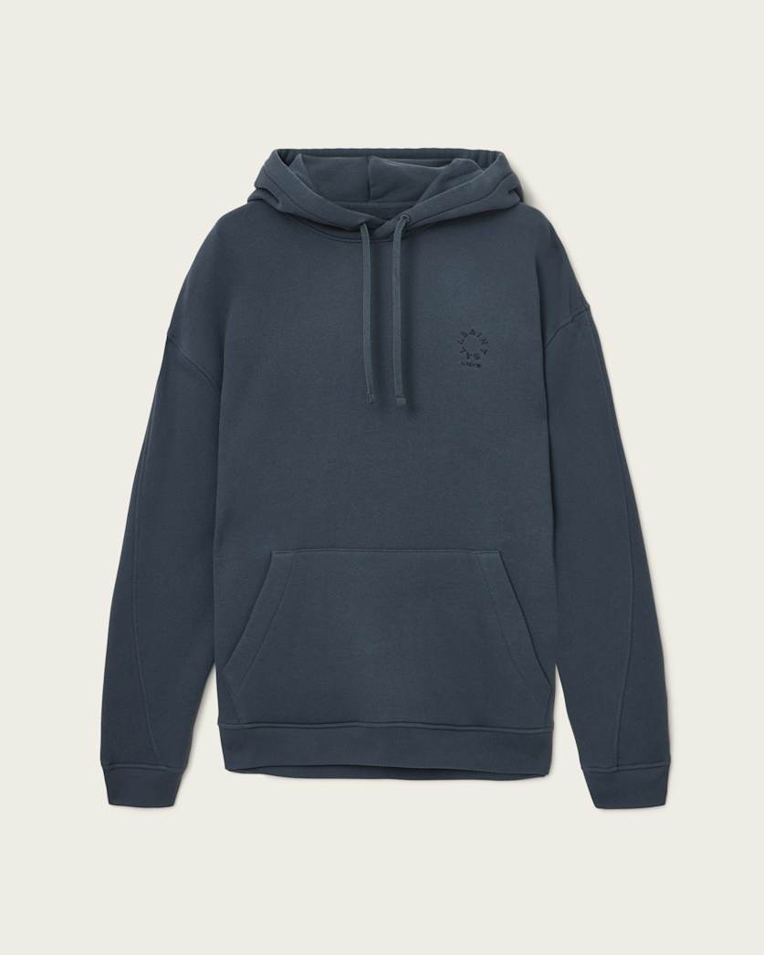 AllSaints Haven Boxy Hoodie Moonstone Blue