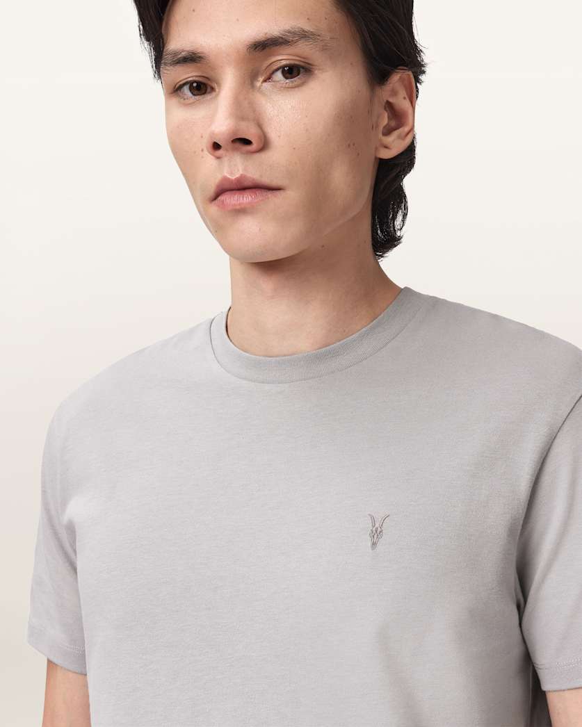 AllSaints Dexter Short Sleeve Ramskull T Shirt Optic White