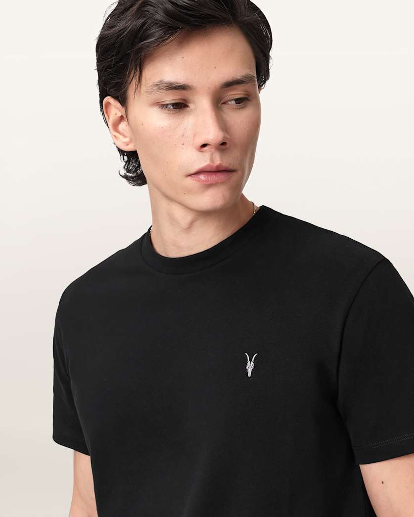 AllSaints Dexter Short Sleeve Ramskull T Shirt Optic White