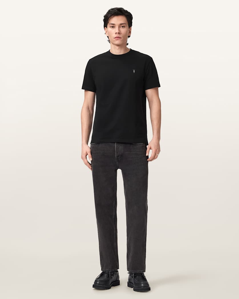AllSaints Dexter Short Sleeve Ramskull T Shirt Optic White