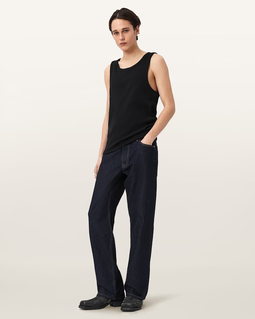 AllSaints Axel Ribbed Cotton Vest Optic White