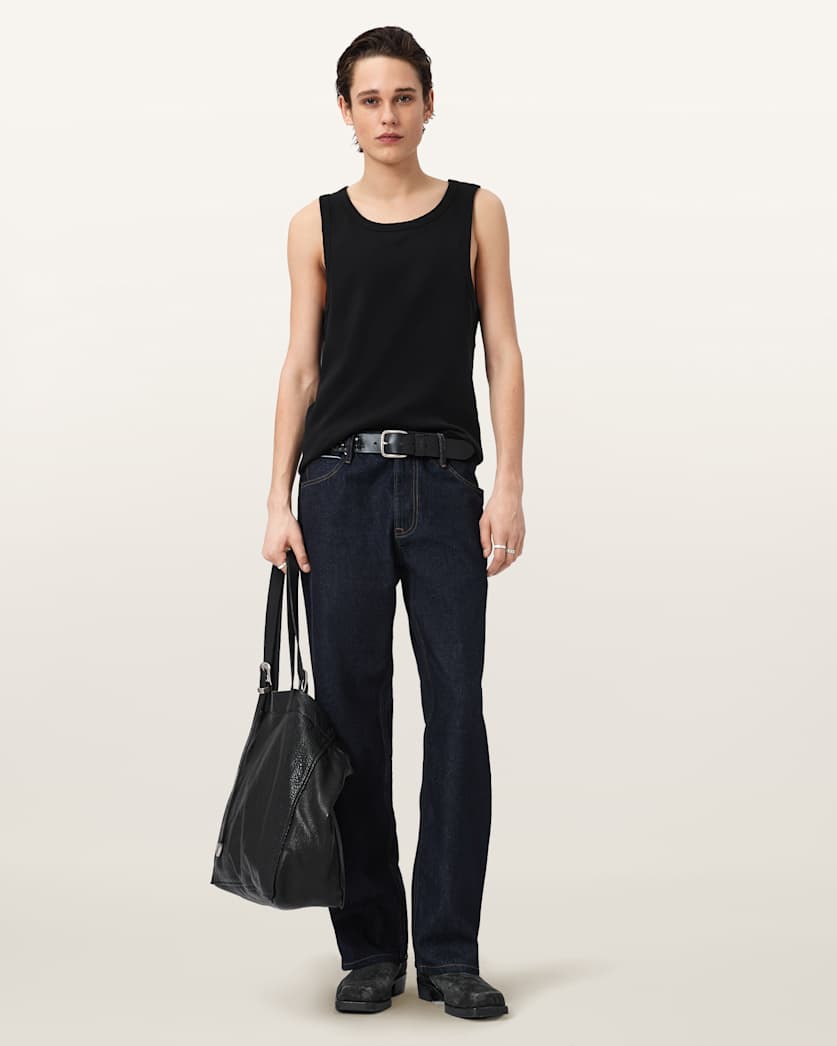AllSaints Axel Ribbed Cotton Vest Optic White
