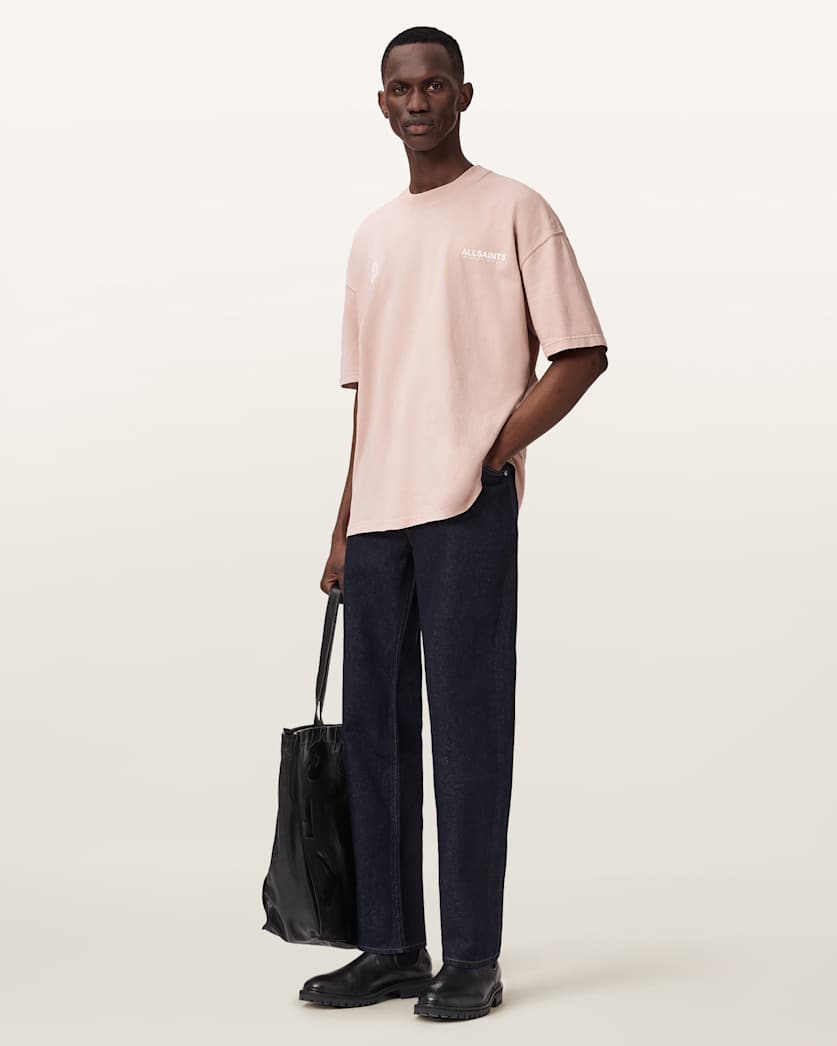 AllSaints Emblem Short Sleeve Cotton T Shirt Sunbaked Pink