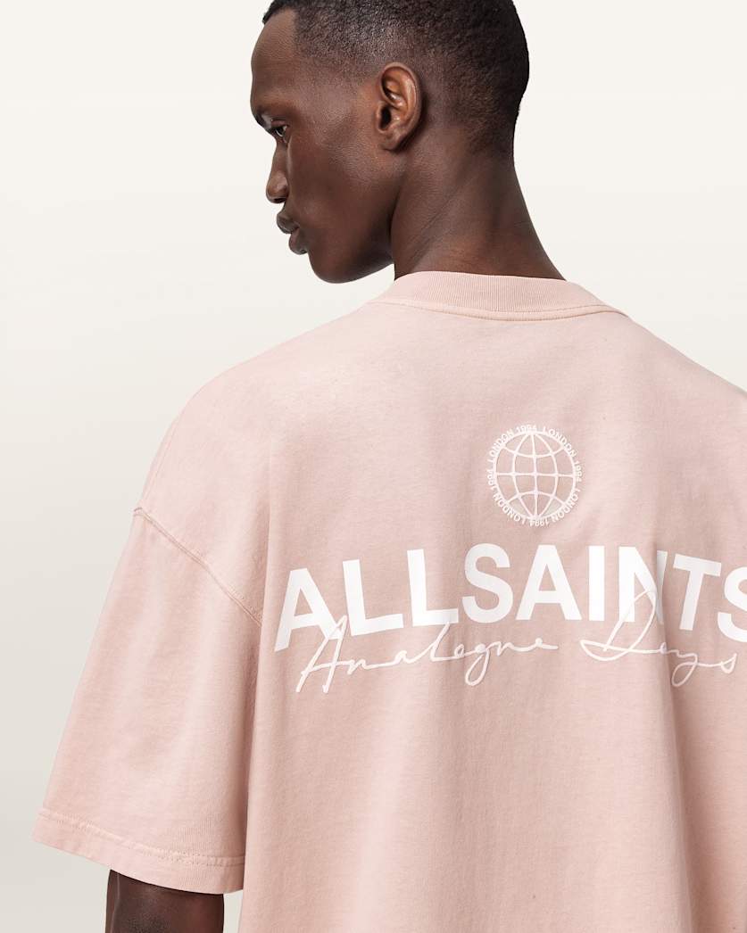 AllSaints Emblem Short Sleeve Cotton T Shirt Sunbaked Pink