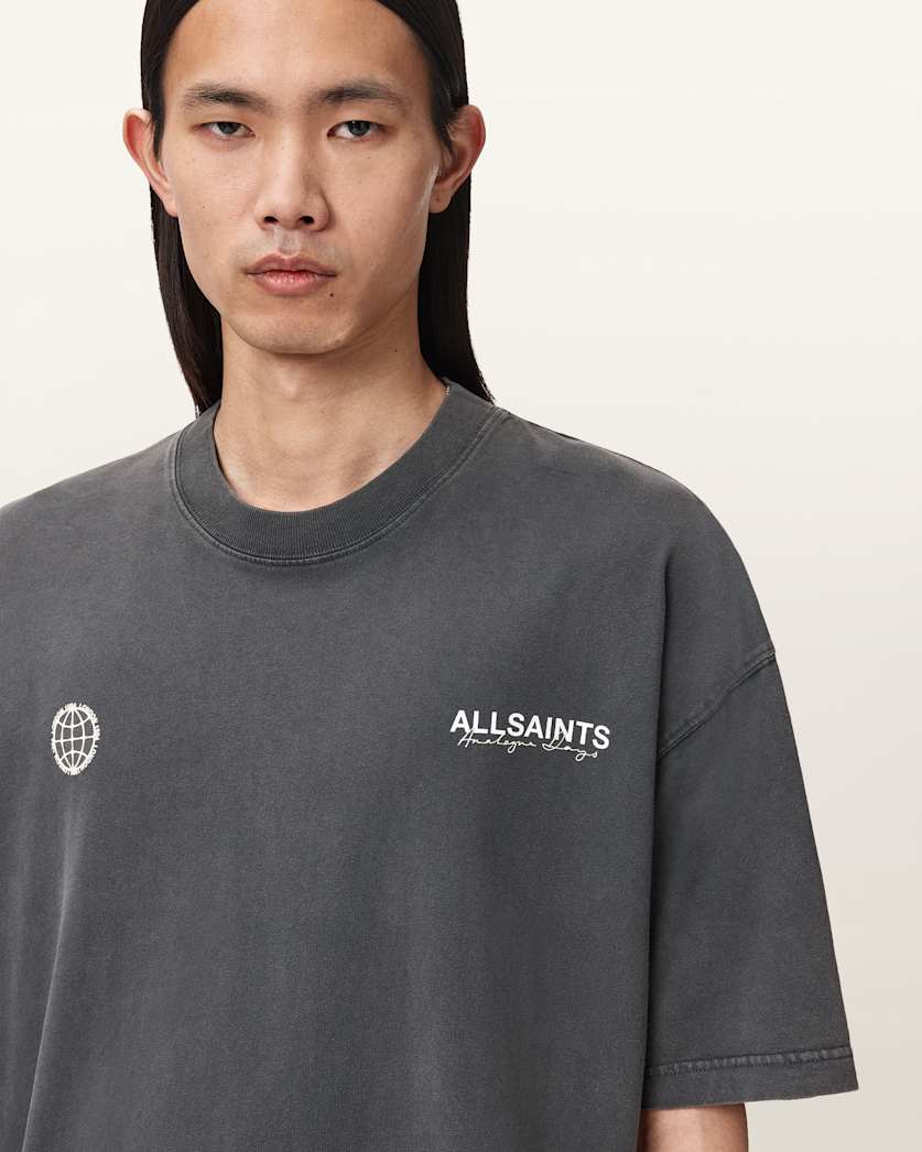 AllSaints Emblem Short Sleeve Cotton T Shirt Sunbaked Pink