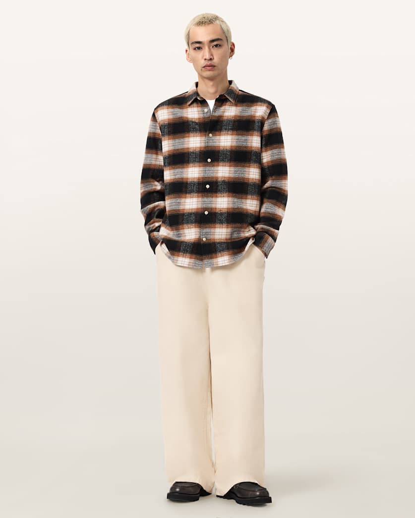 AllSaints Jackson Wide Leg Pants Pebble White