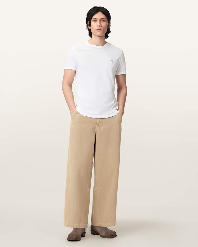 AllSaints Jackson Wide Leg Pants Pebble White