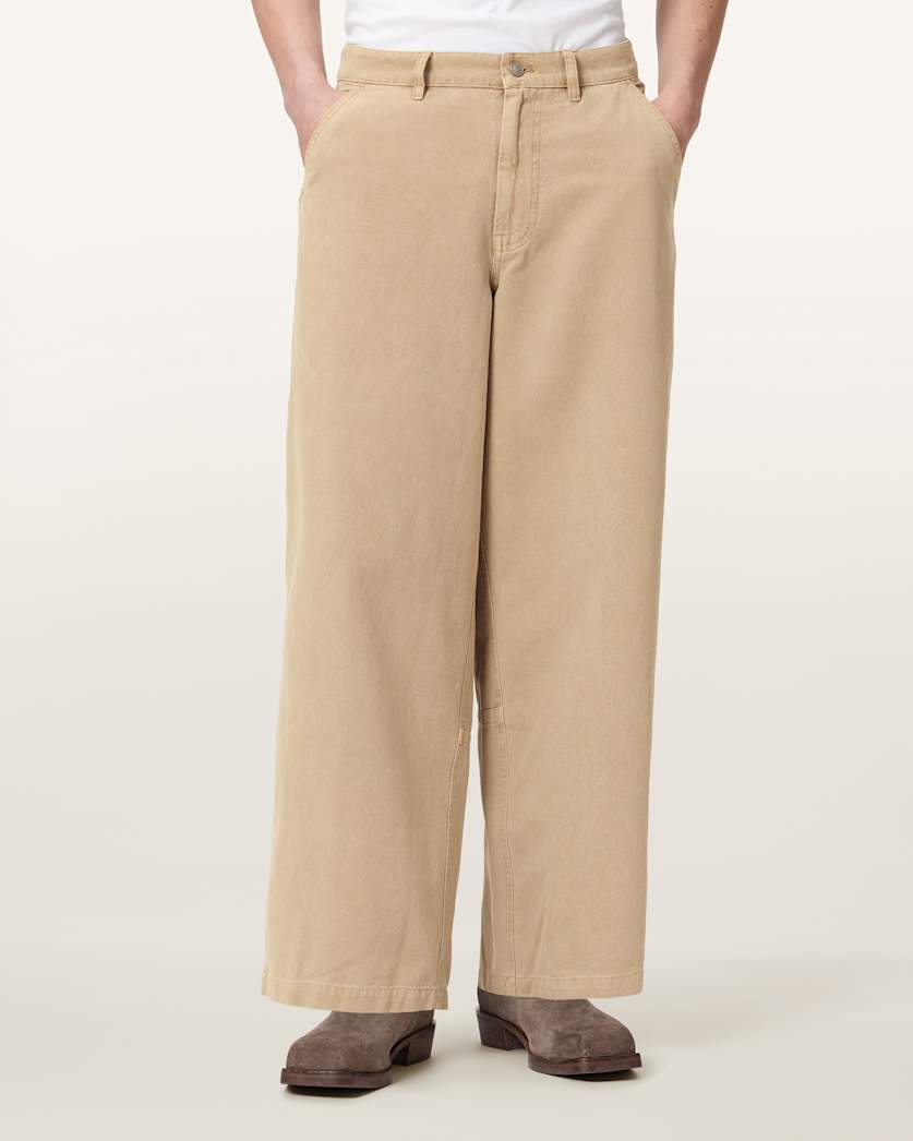 AllSaints Jackson Wide Leg Pants Pebble White